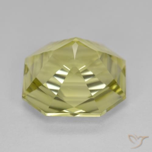 Quartz Gemstone in 14 x 14 mm (calibrated) Size for Sale, Quartz Stone in Greenish Yellow Color