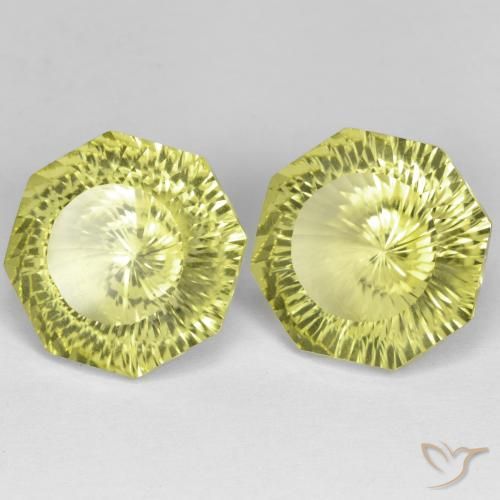 17.35 ctw Yellow Quartz Stones, Natural Quartz in Octagon Concave Cut Shape for Sale