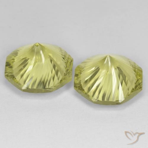 Quartz Gemstones in 14 x 14 mm (calibrated) Size for Sale, Quartz Stones in Greenish Yellow Color