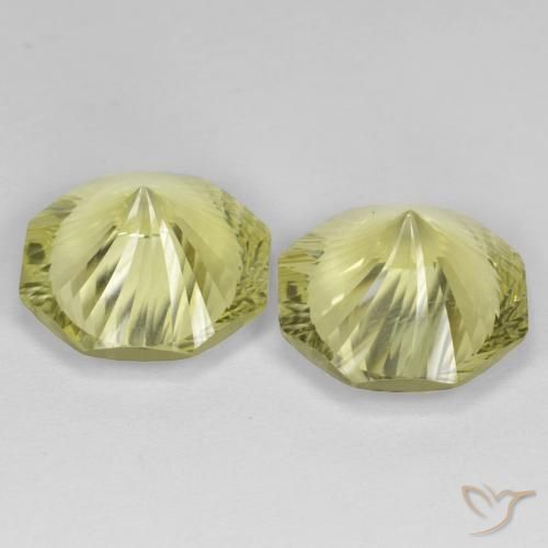 Quartz Gemstones in 14 x 14 mm (calibrated) Size for Sale, Quartz Stones in Lemon Yellow Color
