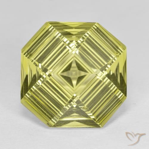 9.12ct Natural Medium Yellow Quartz, Emerald Cut, VVS