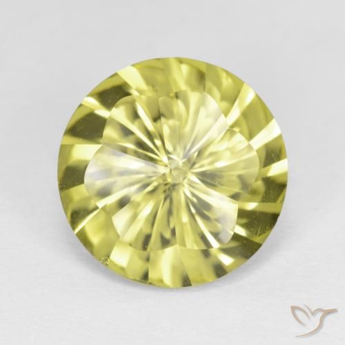 4.90ct Natural Light Pineapple Yellow Quartz, Round, VVS