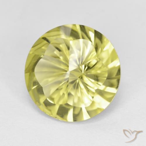 4.90 ct Yellow Quartz Stone, Natural Quartz in Round Concave Cut Shape for Sale
