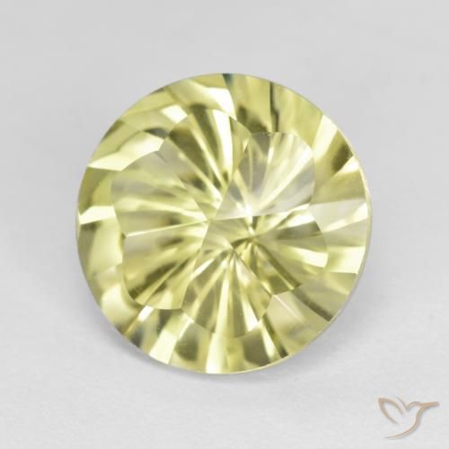 5.16 ct Yellow Quartz Stone, Natural Quartz in Round Concave Cut Shape for Sale