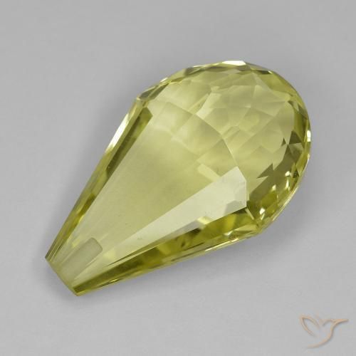 19.11 ct Yellow Quartz Stone, Natural Quartz in Half-Drilled Briolette Shape for Sale