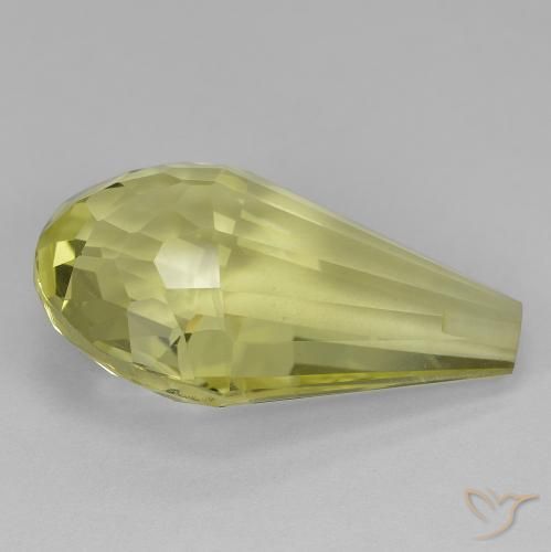 Quartz Gemstone in 24.4 x 15.7 mm Size for Sale, Quartz Stone in Light Yellow Color