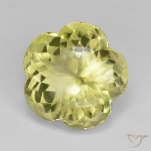 11.16 ct Yellow Quartz Stone, Natural Quartz in Flower-Cut Shape for Sale