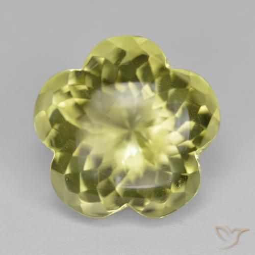 11.33ct Natural Medium Yellow Quartz, Flower Cut, Transparent