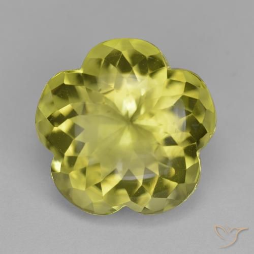 11.31ct Natural Lemon Yellow Quartz, Flower Cut, Transparent