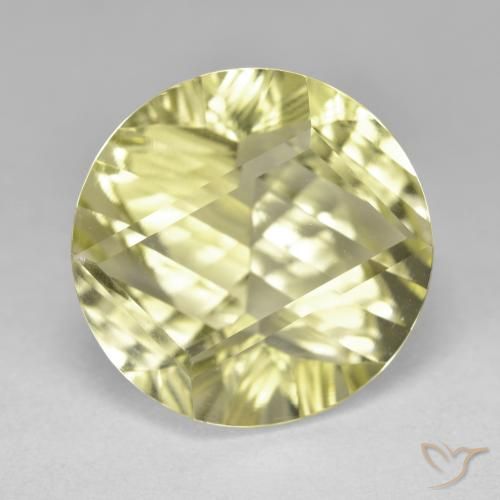 10.70ct Natural Light Yellow Quartz, Round, VVS