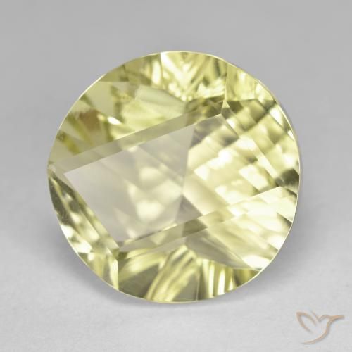 10.70 ct Yellow Quartz Stone, Natural Quartz in Round Concave Cut Shape for Sale