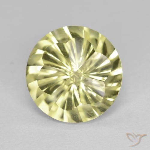 4.91ct Natural Medium Yellow Quartz, Round, VVS-VS