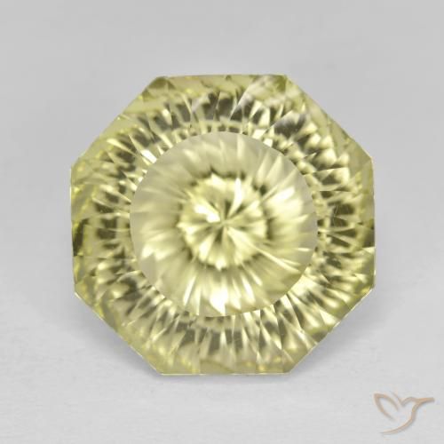 8.57ct Natural Lemon Yellow Quartz, Emerald Cut, VVS