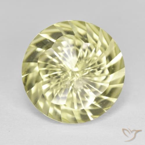 10.08ct Round Concave Cut Yellow Quartz from Brazil, Dimension 15.1mm, Natural irradiated Gemstone, VVS Clarity, 1 piece Quartz in Medium-light Yellow Color, Mohs Hardness of 7 suitable for daily wear jewelry, Photo A