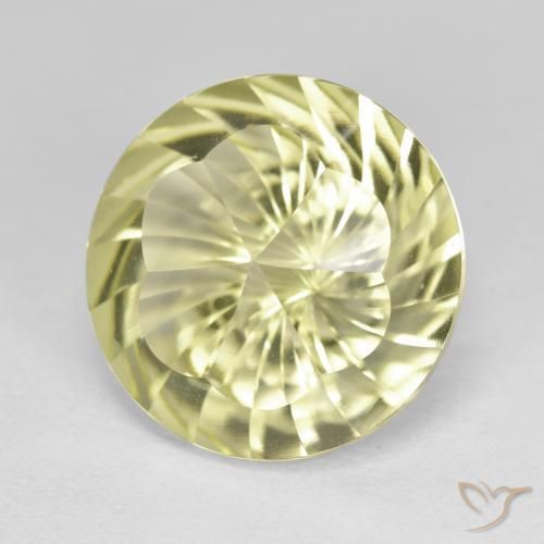 10.08 ct Yellow Quartz Stone, Natural Quartz in Round Concave Cut Shape for Sale