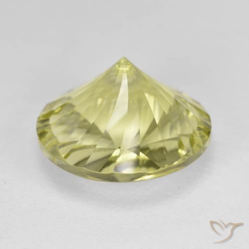 Quartz Gemstone in 15 mm (calibrated) Size for Sale, Quartz Stone in Medium-Light Yellow Color