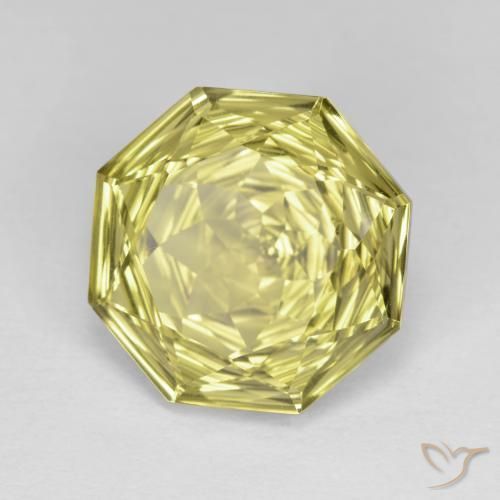 5.62 ct Yellow Quartz Stone, Natural Quartz in Octagon Concave Cut Shape for Sale