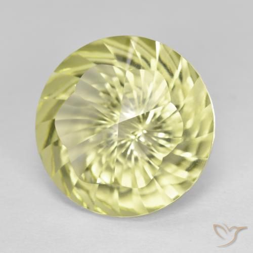 9.77 ct Yellow Quartz Stone, Natural Quartz in Round Concave Cut Shape for Sale