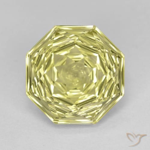 5.79ct Natural Medium-Light Yellow Quartz, Emerald Cut, VVS