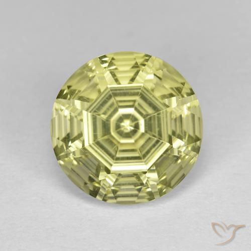 3.62 ct Yellow Quartz, 10.1 mm Round Concave Cut From Brazil, Photo A