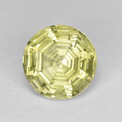 3.51 ct Yellow Quartz Stone, Natural Quartz in Round Concave Cut Shape for Sale
