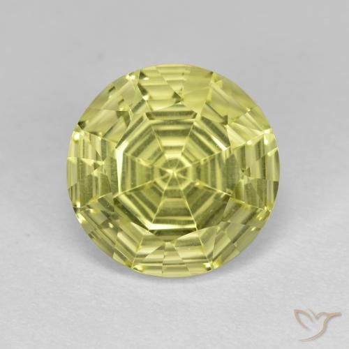 3.57ct Natural Medium Yellow Quartz, Round, VVS