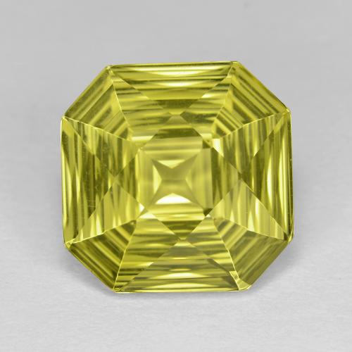 Lemon Yellow Кварц Камень - 5.9ct Огранка вогнутый Октагон (ID: 602397)