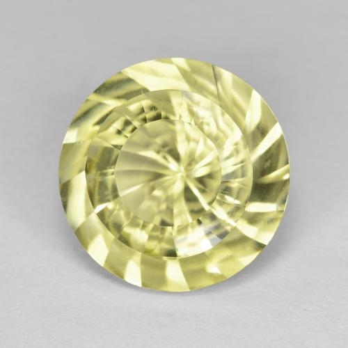 5.62 ct Yellow Quartz Stone, Natural Quartz in Round Concave Cut Shape for Sale
