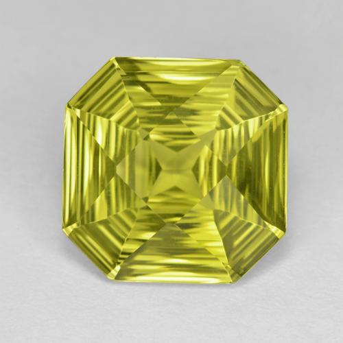 5.92 ct Yellow Quartz Gemstone, Quartz Gem in Octagon Concave Cut Shape for Sale.