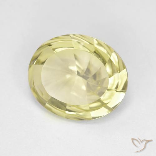 3.71 ct Yellow Quartz Stone, Natural Quartz in Oval Concave Cut Shape for Sale
