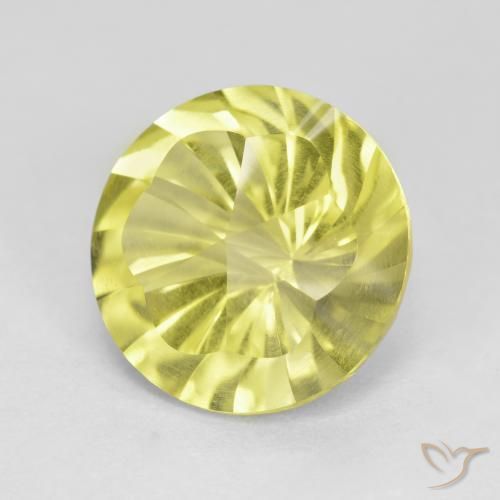 5.28 ct Yellow Quartz Stone, Natural Quartz in Round Concave Cut Shape for Sale