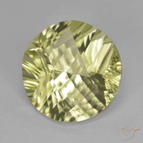 10.26 ct Yellow Quartz Stone, Natural Quartz in Round Concave Cut Shape for Sale