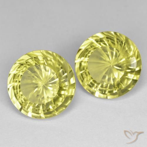 10.79 ctw Yellow Quartz Stones, Natural Quartz in Round Concave Cut Shape for Sale