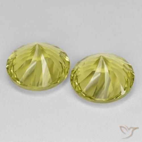 Quartz Gemstones in 12 mm (calibrated) Size for Sale, Quartz Stones in Lemon Yellow Color