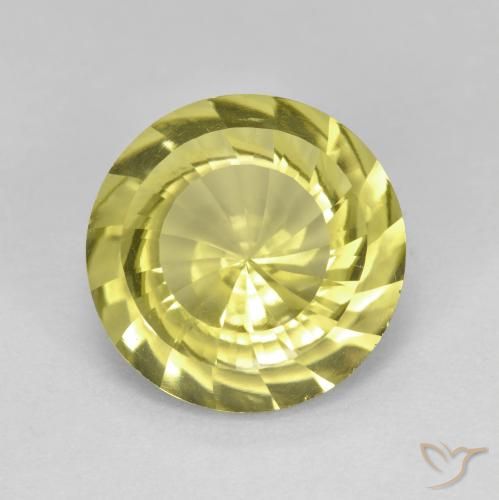 5.29ct Natural Light Yellow Quartz, Round, VVS