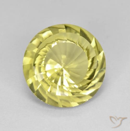 5.29 ct Yellow Quartz Stone, Natural Quartz in Round Concave Cut Shape for Sale
