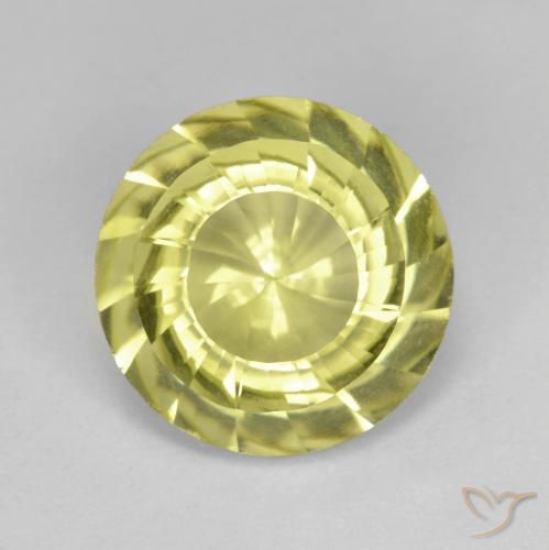 5.53ct Natural Light Yellow Quartz, Round, VVS
