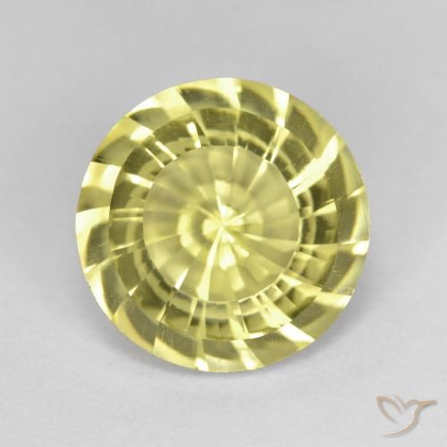 5.24ct Natural Light Yellow Quartz, Round, VVS