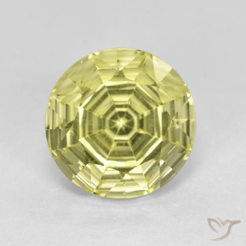 3.67ct Natural Medium-Light Yellow Quartz, Round, VVS-VS