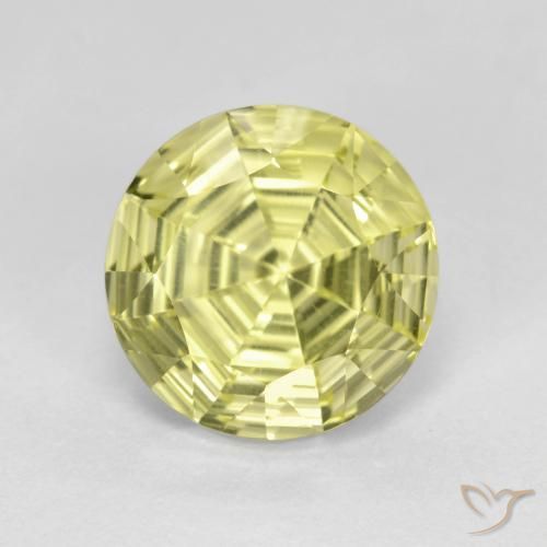3.67 ct Yellow Quartz Stone, Natural Quartz in Round Concave Cut Shape for Sale