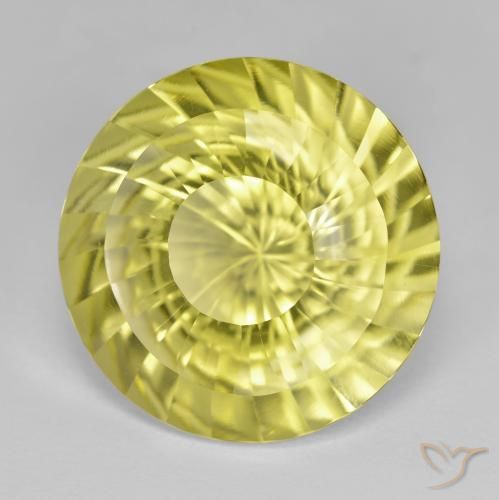 14.85 ct Yellow Quartz Stone, Natural Quartz in Round Concave Cut Shape for Sale