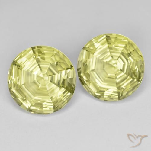 7.00 ctw Yellow Quartz Stones, Natural Quartz in Round Concave Cut Shape for Sale