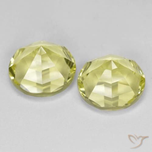 Quartz Gemstones in 10 mm (calibrated) Size for Sale, Quartz Stones in Lemon Yellow Color