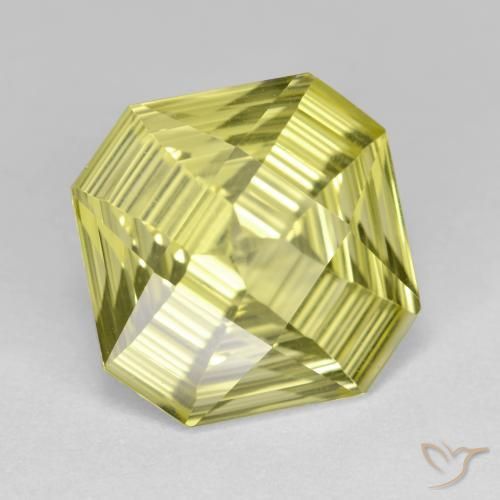 5.99 ct Yellow Quartz Stone, Natural Quartz in Octagon Concave Cut Shape for Sale