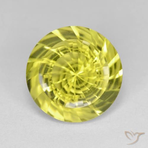 5.59ct Natural Medium Yellow Quartz, Round, VVS