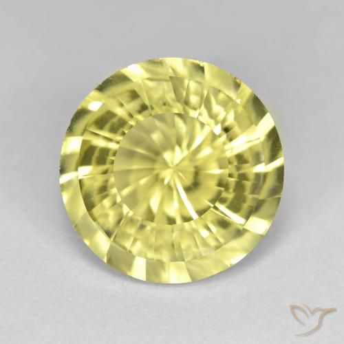 5.26ct Natural Medium Yellow Quartz, Round, VVS