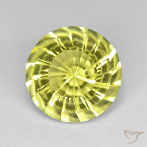5.35ct Natural Medium Yellow Quartz, Round, VVS