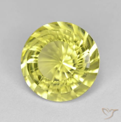 5.35 ct Yellow Quartz Stone, Natural Quartz in Round Concave Cut Shape for Sale