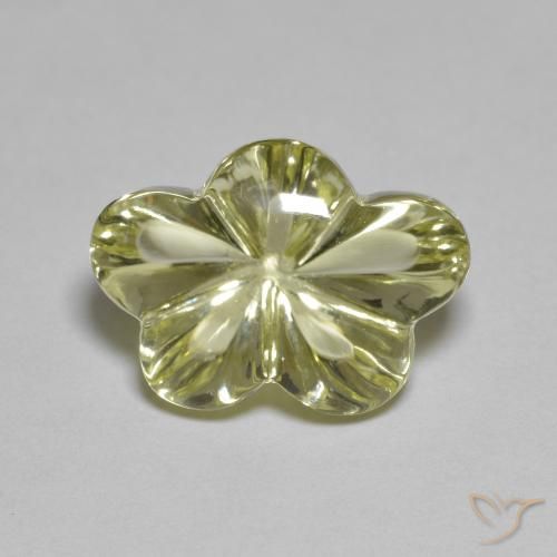 6.32ct Natural Medium Yellow Quartz, Flower Cut, Transparent