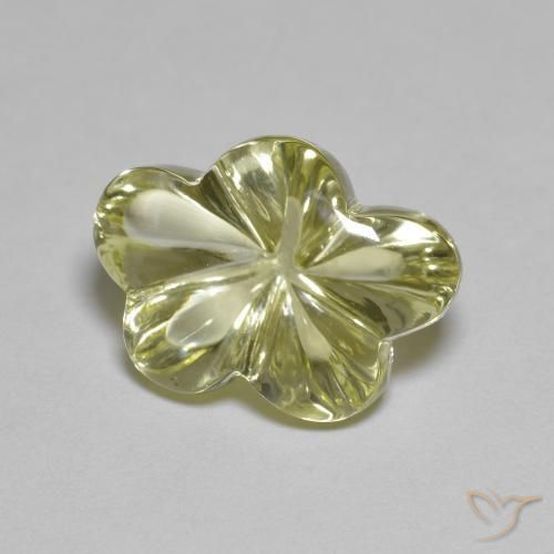 6.32 ct Yellow Quartz Stone, Natural Quartz in Flower-Cut Shape for Sale